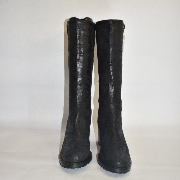 ROSS & SNOW ROSINA LEATHER BLOCK WEATHERPROOF BOOT BLACK CAMO 9 (1)(TB18) - Picture 3 of 9